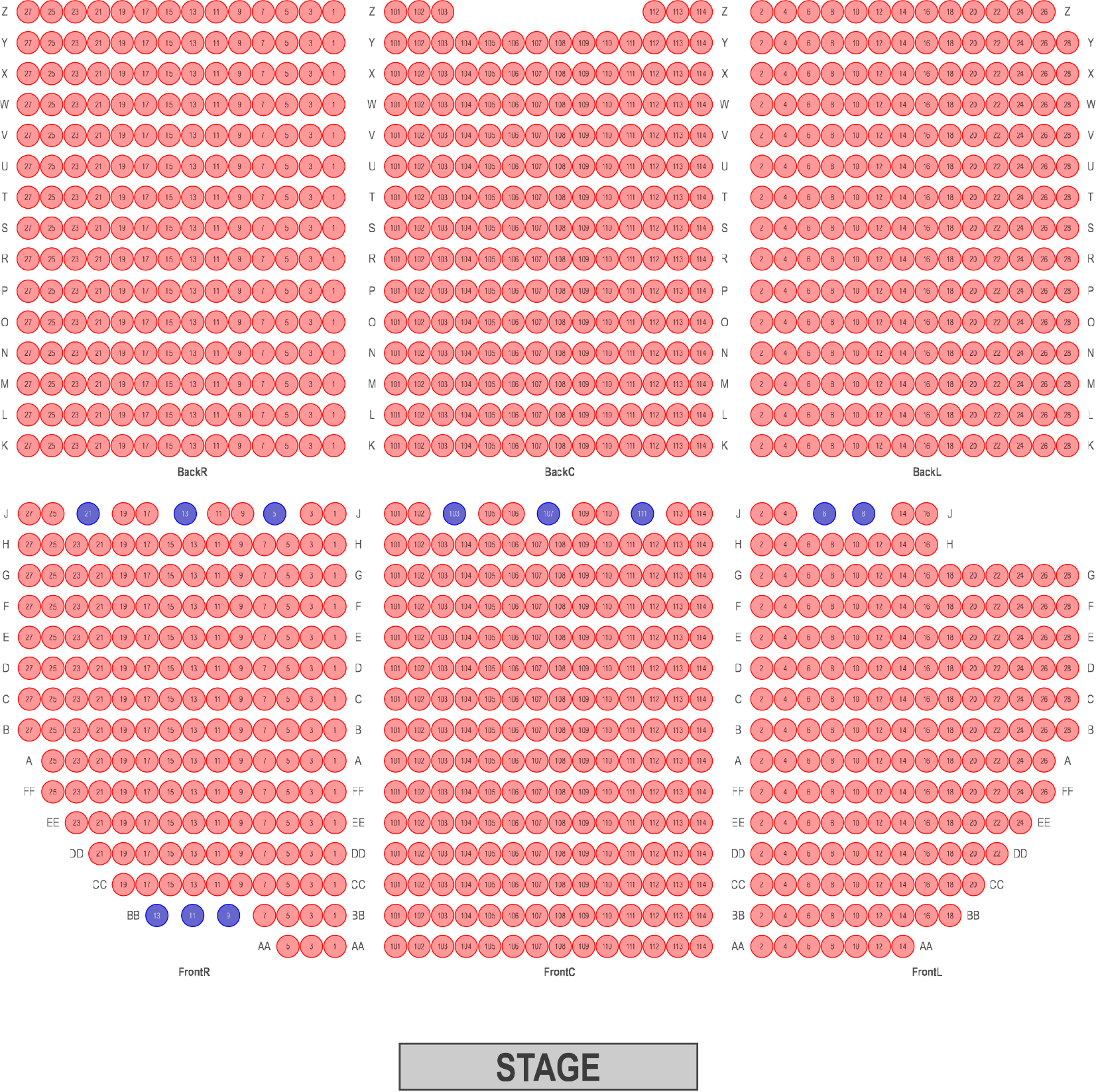 scottish Rite Theatre seating chart